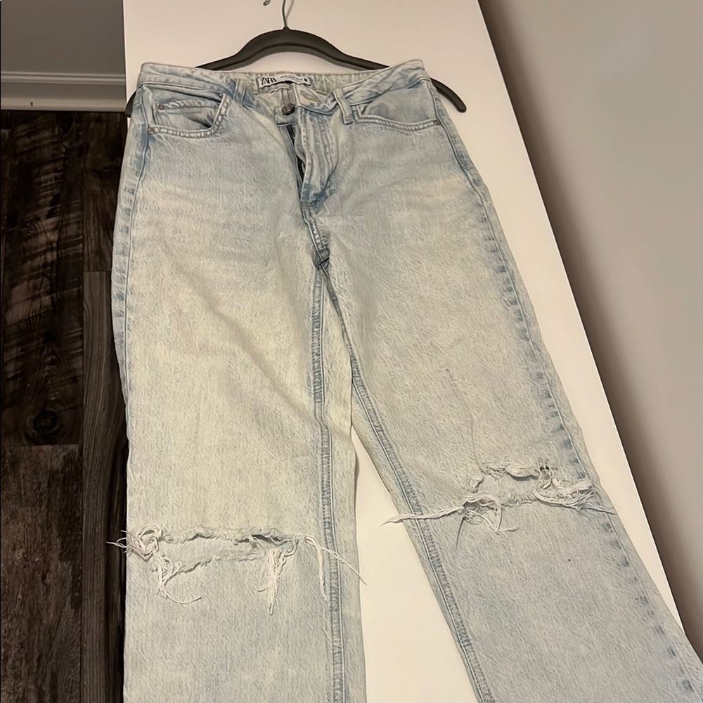 Light Blue Distressed Women's Jeans